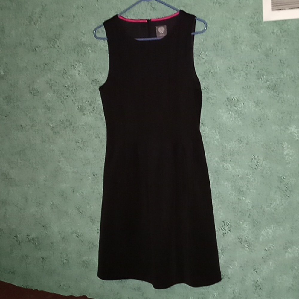 Vince Camuto black sleeveless dress women's mid length with pockets